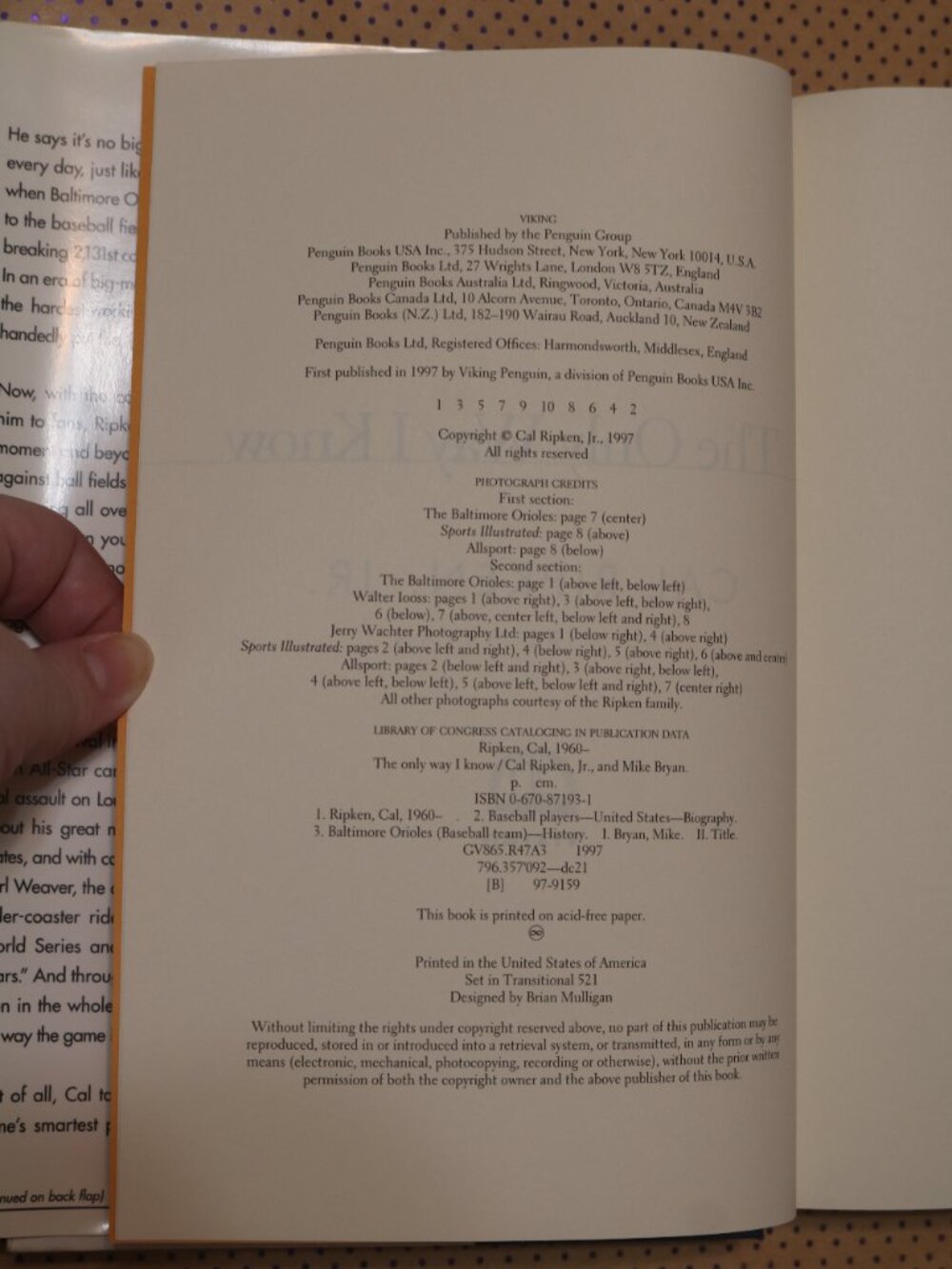 Cal Ripken Jr The Only Way I Know Book - Picture 2 of 4
